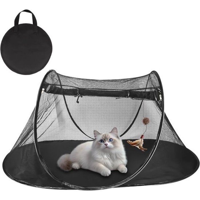 Niche pour chat - Niche dextérieur - Tente pour chat - Pliable - Tente de jeu pour animaux avec sac de rangement - Intérieu SANPIE