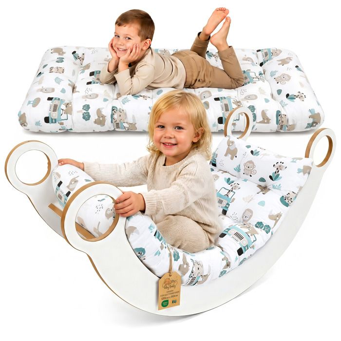 Coussin pour arc Montessori & bascule 60x120 cm - matelas de sol enfant réversible - assise détente sieste pour Oeko-Tex Afrique