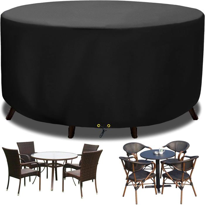 Housse de protection pour meubles de jardin - Ronde - En tissu Oxford 420D - Pour tables de jardinmeubles de terrasse -160x70 cm