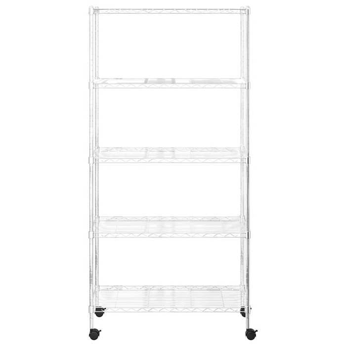 Neuf& 8070 Organisateur étagère - vidaXL - CHIC Étagère de rangement 5 niveaux roues 75x35x155 cm Chrome 250 kg - Design classique