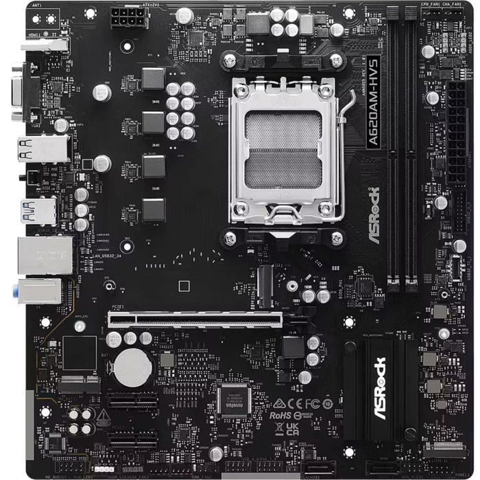 Carte mère Asrock A620AM P AMD A620A Socket AM5 DDR5 Micro ATX Sans Wifi - vue 2