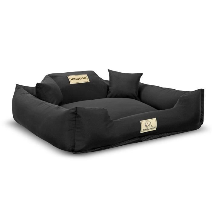 Comparer les prix de Coussin antiderapant KINGDOG KINMIC100/75CZA lit pour chien 100x75 cm noir avec deux coussins 15x15cm