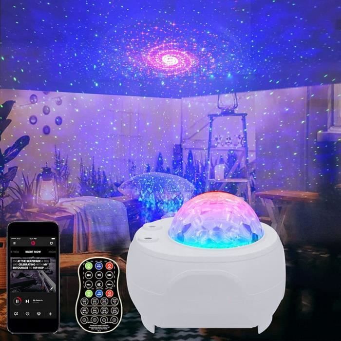 3 en 1 Projecteur de Ciel étoilé Projecteur Galaxie Nova Lampe LED  Veilleuse pour Enfants avec Télécommande Haut-Parleur Bluet[302]