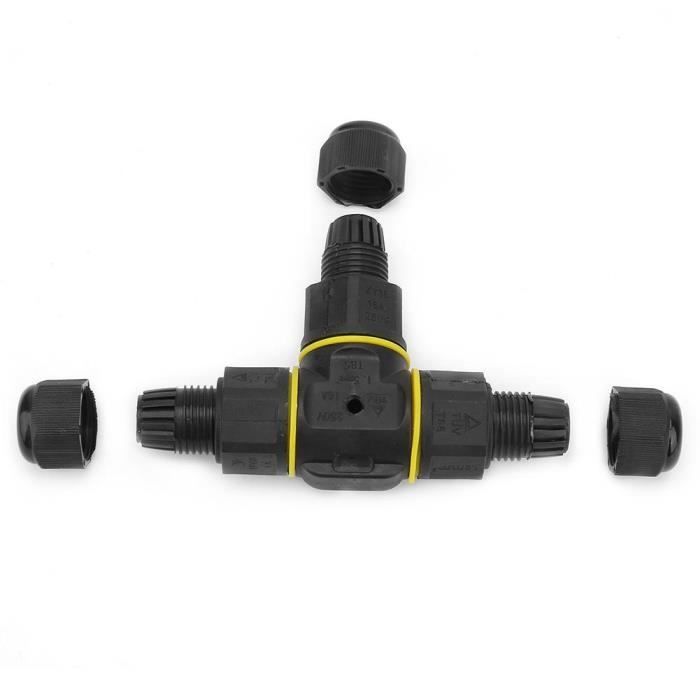 Boîte De Jonction IP68 étanche - Boîtier Connexion Câble PC Noir - 24A, 450V - Pour Intérieur/extérieur