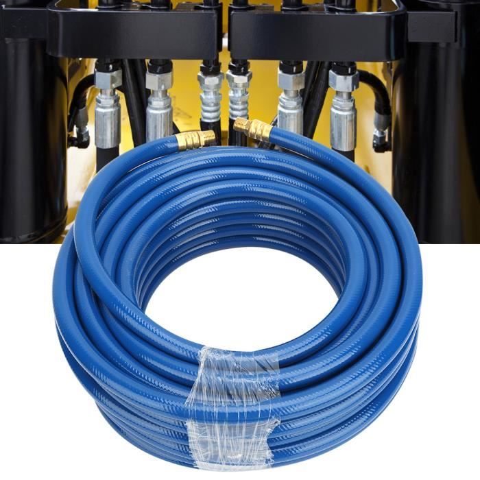 Tuyau pneumatique flexible en PVC bleu avec flexible dair 15M avec raccord rapide pour compresseur dair