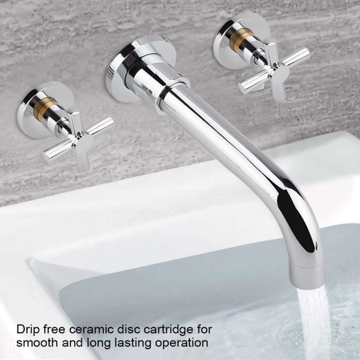 Robinet Pour Lavabo A Montage Mural En Laiton Robinet De Melange
