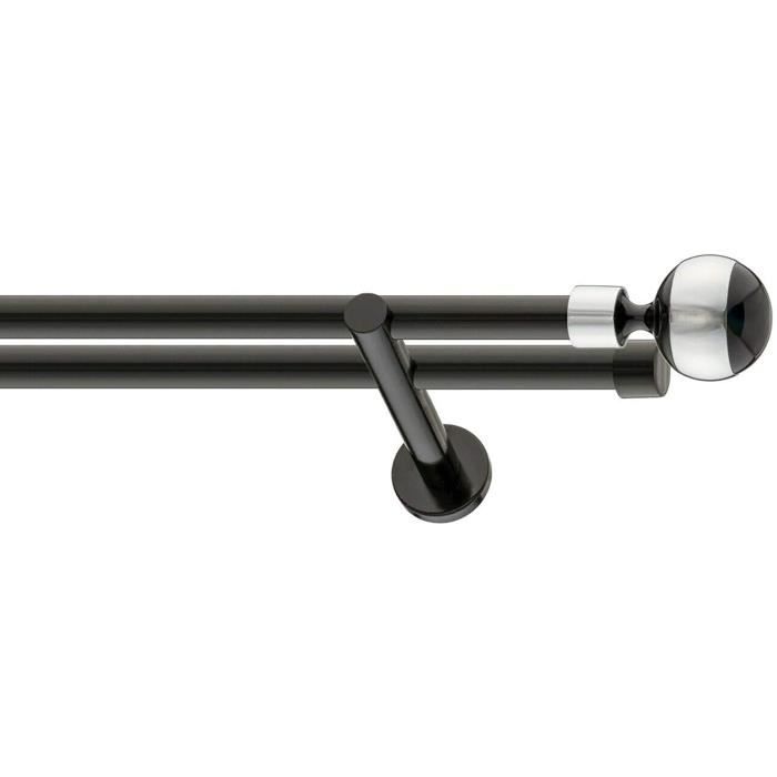 Sento 25mm Kit de Tringle à Rideau Metal, Classic, Acier Inoxydable Tulia 160 cm (1x160cm