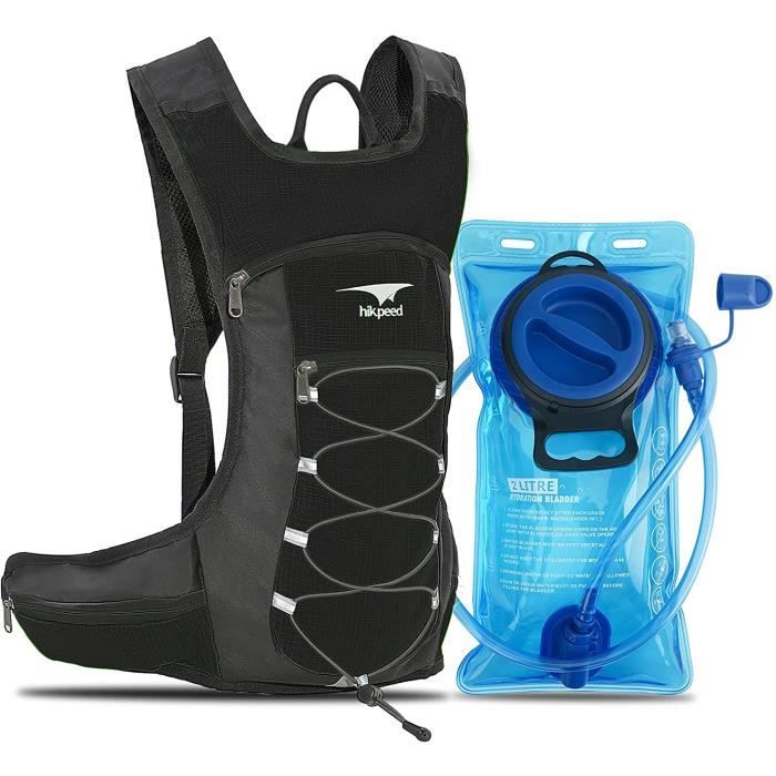Sac ?� dos d'hydratation avec poche ?� eau ?�tanche de 2 L, sac ?� dos pour la randonn?�e, sac ?� dos 