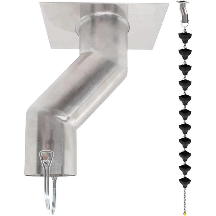Adaptateur Gouttière En V Pour Chaîne Pluie - Fer Galvanisé Anti-Rouille - Réglable