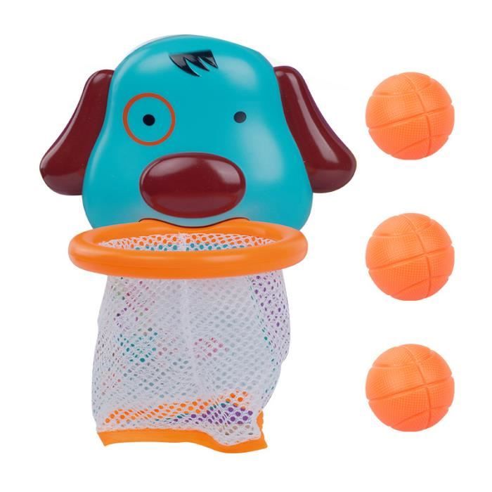 Chien - Jouet de bain pour bébé garçon, jouets aquatiques pour baignoire,  panier de basket-ball avec 3 animau