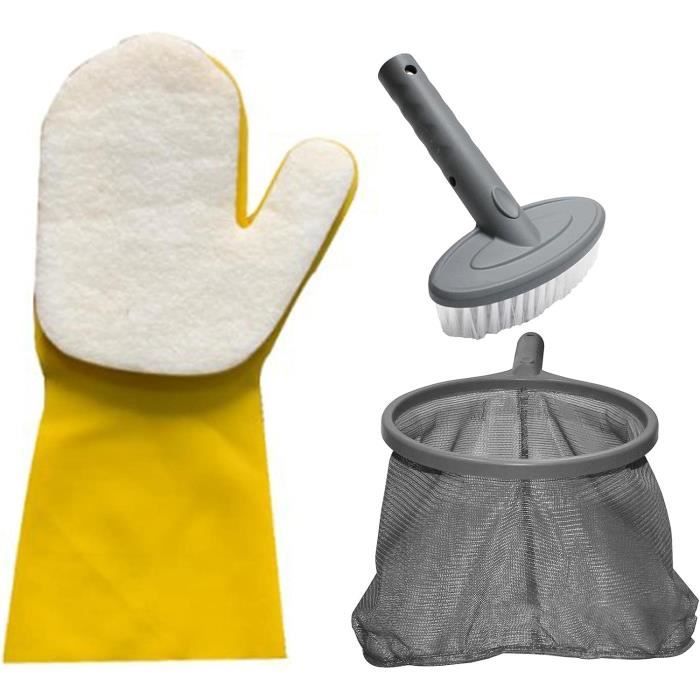 Kit De Nettoyage Piscine 4 Pièces - Manche Télescopique, Filet, Brosses, écumoire