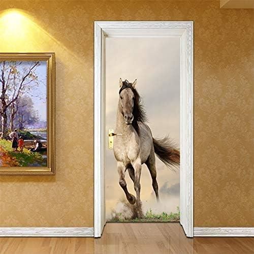Stickers De Porte Effet 3D Ours Animal De Dessin Animé Autocollant Mural Porte Autocollants 3D