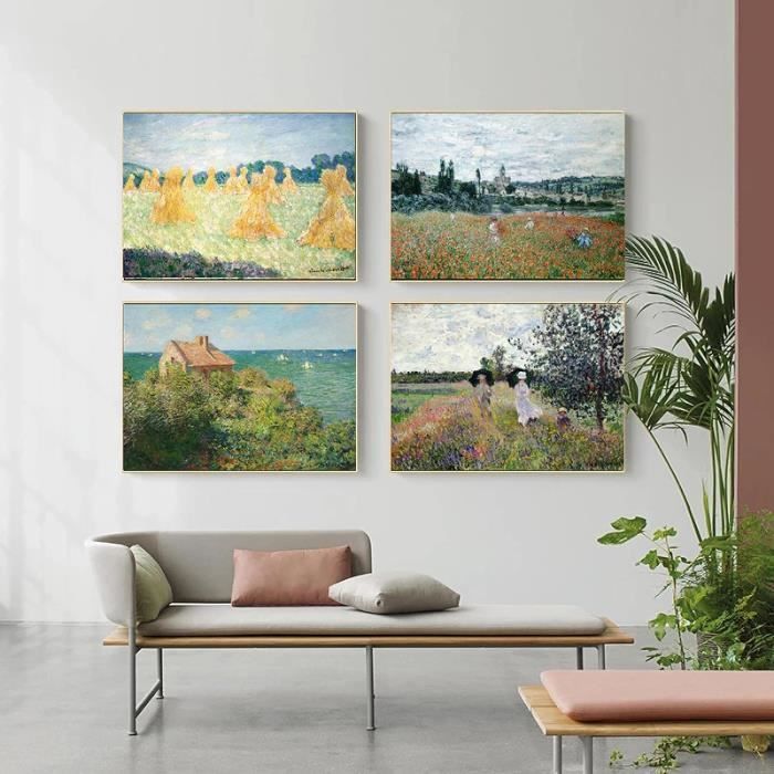 Claude Monet Célèbres Peintures À L'Huile Réplique Paysage Abstrait Toile Peinture Mur Art