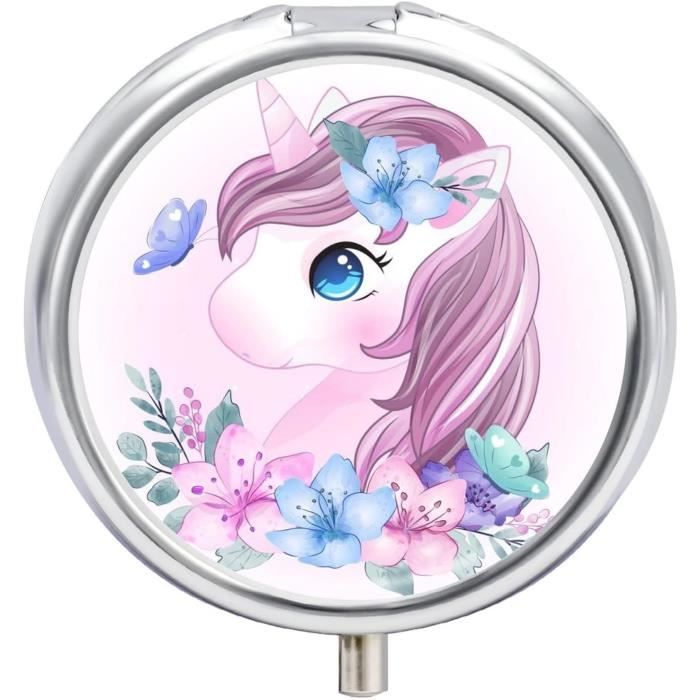 Pilulier Ancien Boîte à Bijoux - Porcelaine Blanche Et Bleue, Décor Floraux