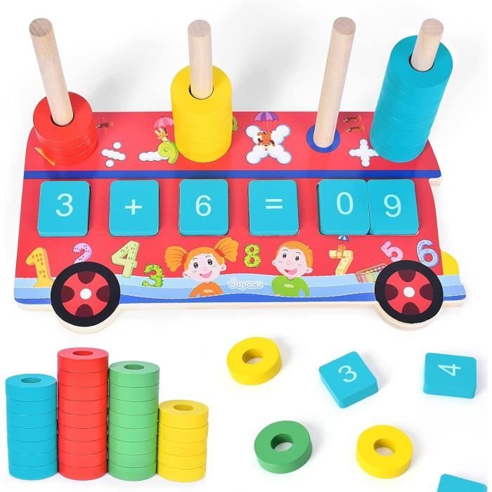 Jeu éducatif En Bois Pour Apprendre à Compter Et L'heure - Montessori, 3-6 Ans, Avec Horloge, Cartes