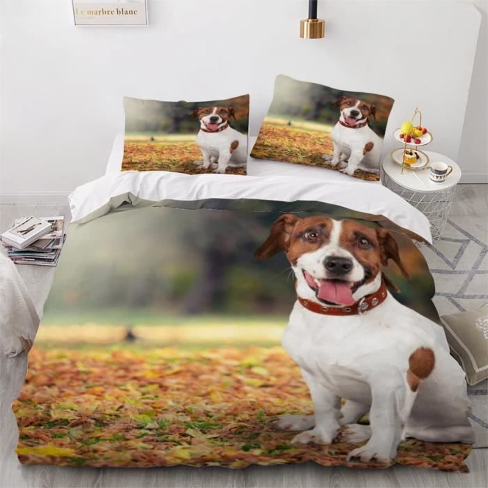 Housse de couette CARRU 140x200 marron en coton | Leroy Merlin