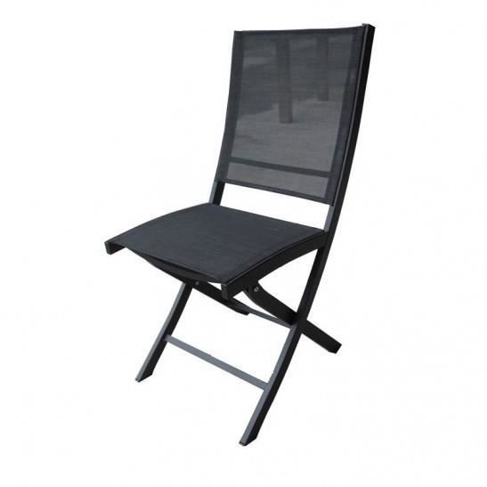 chaise bali/star structure aluminium coloris noir wilsa garden