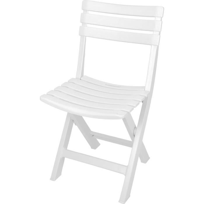 Robust plastic folding chair - white