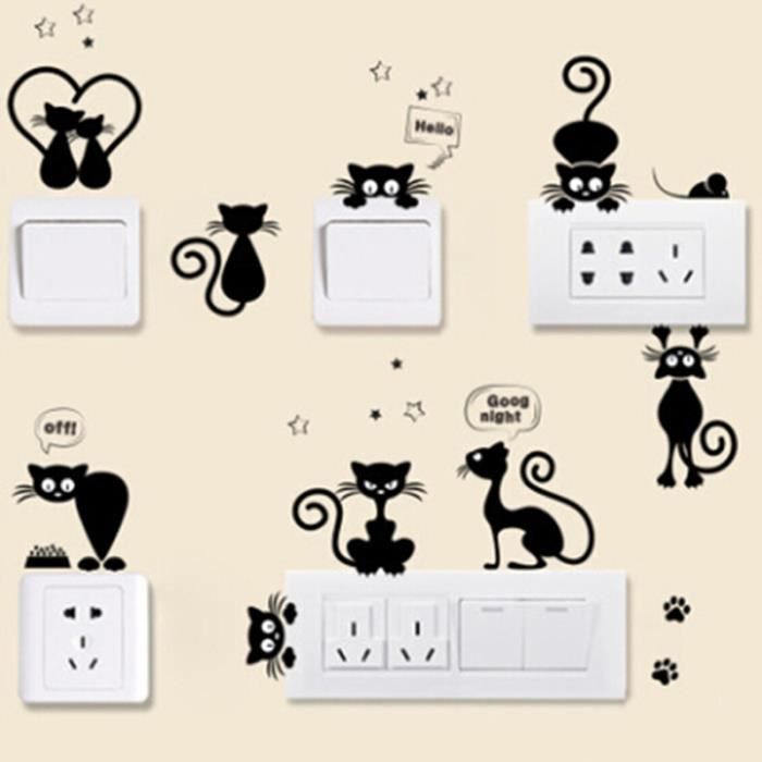 Bricolage Drole Mignon Chat Noir Pvc Animaux Interrupteur Stickers Muraux Maison Maternelle Decalque Chambre Enfants Chambre Lumie Achat Vente Stickers Prolongation Soldes Cdiscount