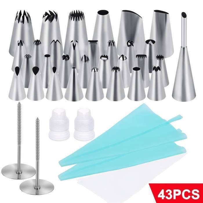 100 Poches à Douille + 6 Douilles Inox - Kit Pâtisserie Décoration Gâteau