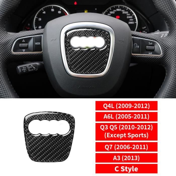 Décoration véhicule,Fiber De carbone Voiture Intérieur Volant Cache Autocollants  Pour Audi A1 A3 A4 A5 A6 Q3 Q5 Q7 S3 - G[B75520127] - Cdiscount Auto