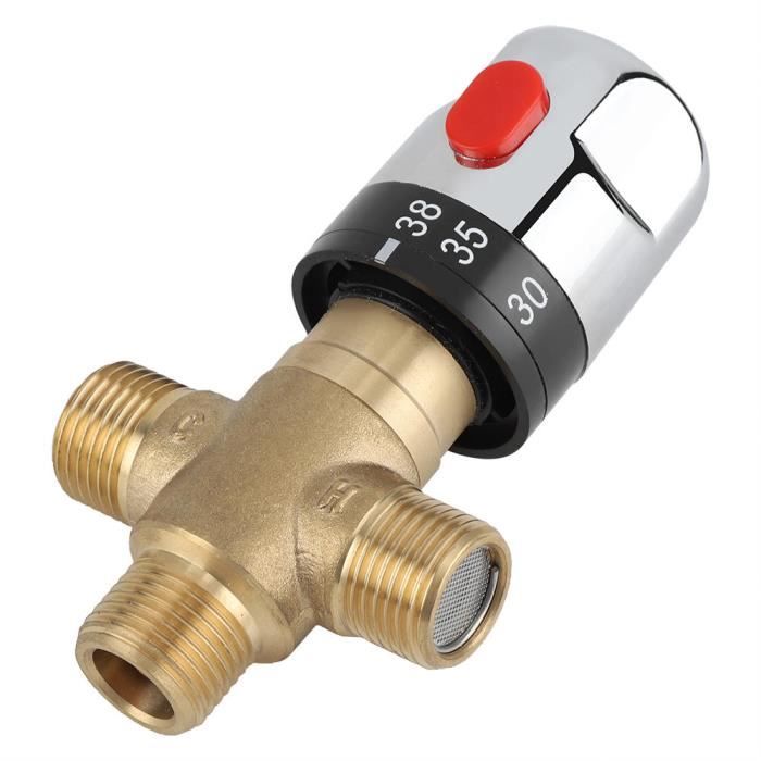 contrôle de thermostat de bassin de tuyau de température de leau du robinet de mélange thermostatique en laiton Mélangeur thermostatique 