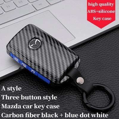 Étui porte-clés de voiture en cuir bleu moderne pour Mazda 3 CX4 CX5 CX8  CX9 C