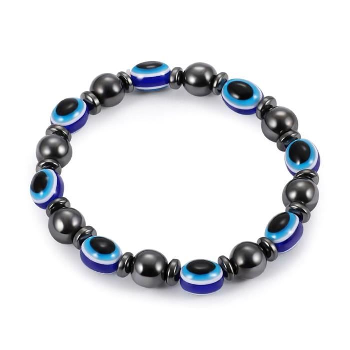 gototop bracelet hématite 1pc femmes hommes thérapie magnétique hématite bracelet perte de poids bracelet bijoux noir bleu