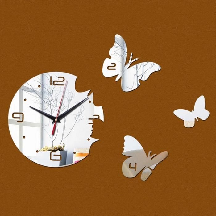 Horloge murale 3D en acrylique, motif tasse à café, autocollants 3D, horloge silencieuse pour maison/bureau/restaurant Horloge murale 3D en acrylique, motif tasse à café, autocollants 3D, horloge silencieuse pour maison/bureau/restaurant