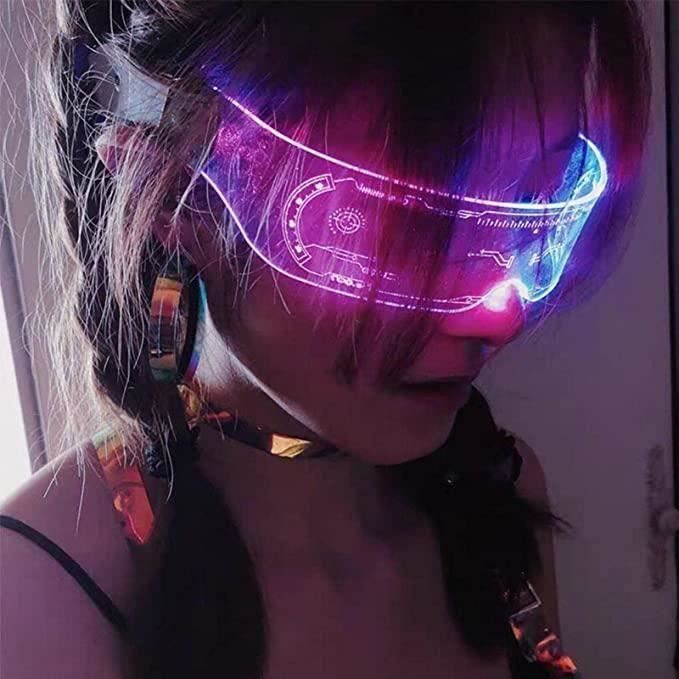 5 Paires De Lunettes LED Néon Pour Fête - Halloween, Noël, Anniversaire, Couleur Fluo, Piles CR2032