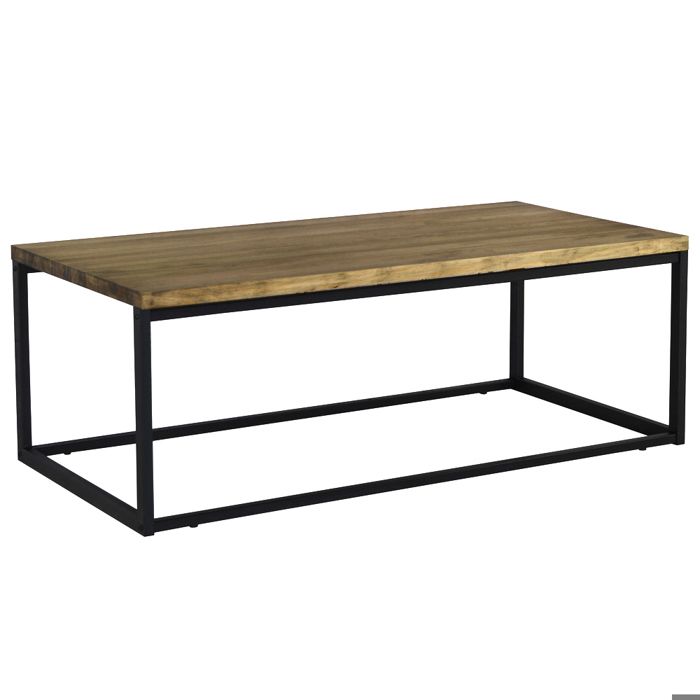table basse - box furniture - icub u - noir - bois massif - effet vintage