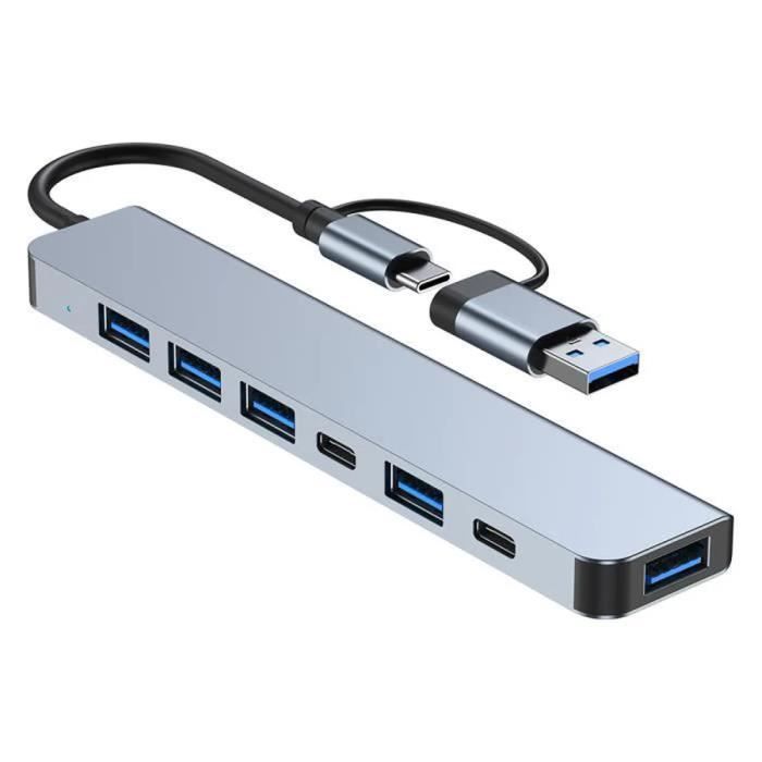 Hub USB C, 1 Ports USB 3.0, 3 Ports USB 2.0, PD 5W,Avec USB-C les données répartiteur  USB Portable pour MacBook Pro/Air ect,Gris - Cdiscount Informatique