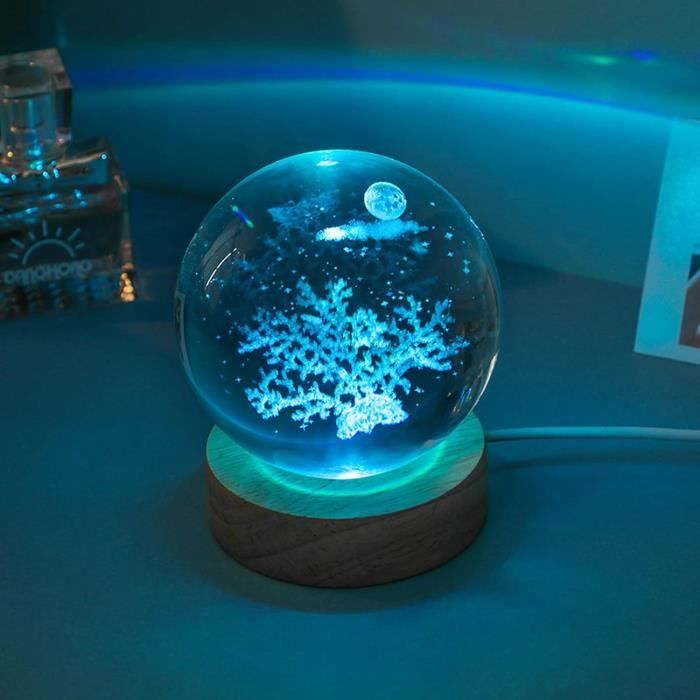 Boule De Cristal 3D Laser Hiboux – 60 Mm – Décoration Magique & Cadeau Original – Presse-Papier Verre Gravé