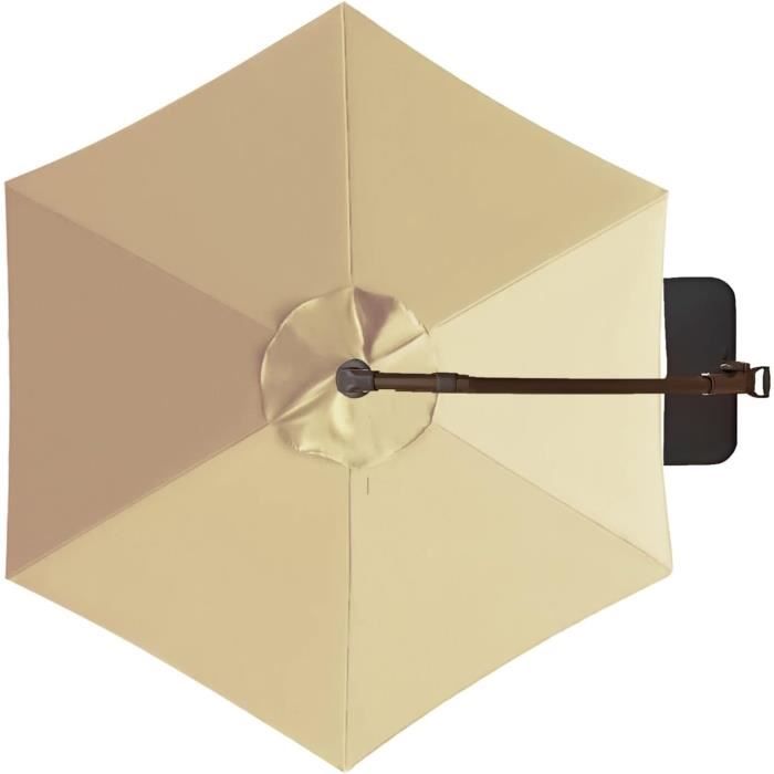 CZQGLYM Auvent De Remplacement pour Parasol 2,0/2,3/2,5/2,7m/3,0m, Protection UV 50 ,6 Baleines/8 Baleines Toile De Parasol Déporté Remplacement Pour Cour,Jardin,Plage (Black,2.0m/6 Ribs