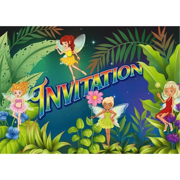 12 Cartes D'Invitation Anniversaire Français - 10.5x14.8cm Recto Verso