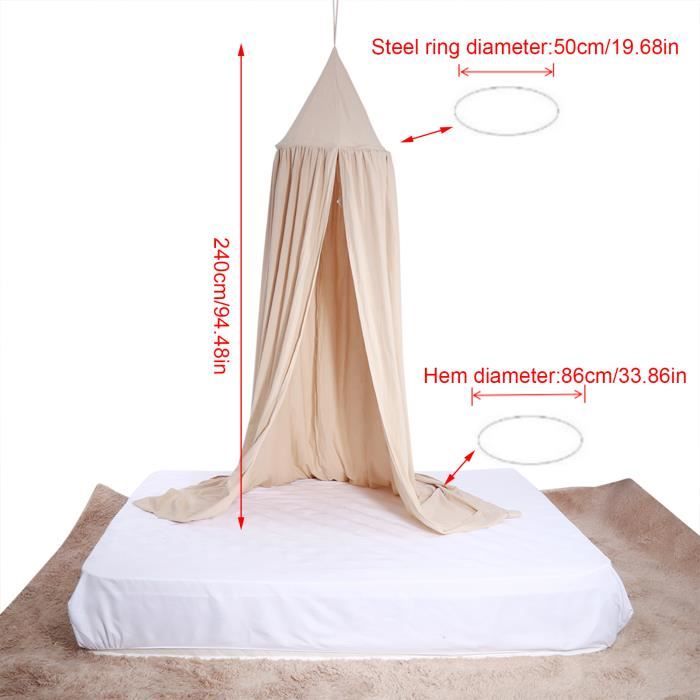 Dremdo Lit En Maille Avec Auvent Couronne Dorée - Baldaquin Princesse Dentelle Pour Lit Bébé Et Adulte 1,2m à 2.0m
