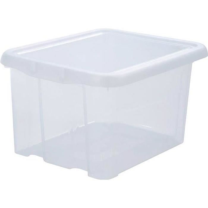 EDA PLASTIQUE Boîte de rangement Funny Box 18 L - Naturel - 38,3 x 31 x 22,2 cm