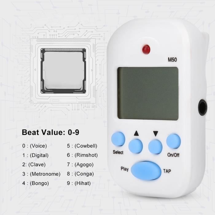 LIU7549509506048métronome Beat Tap Mini Digital Beat Tap M50 Tempo