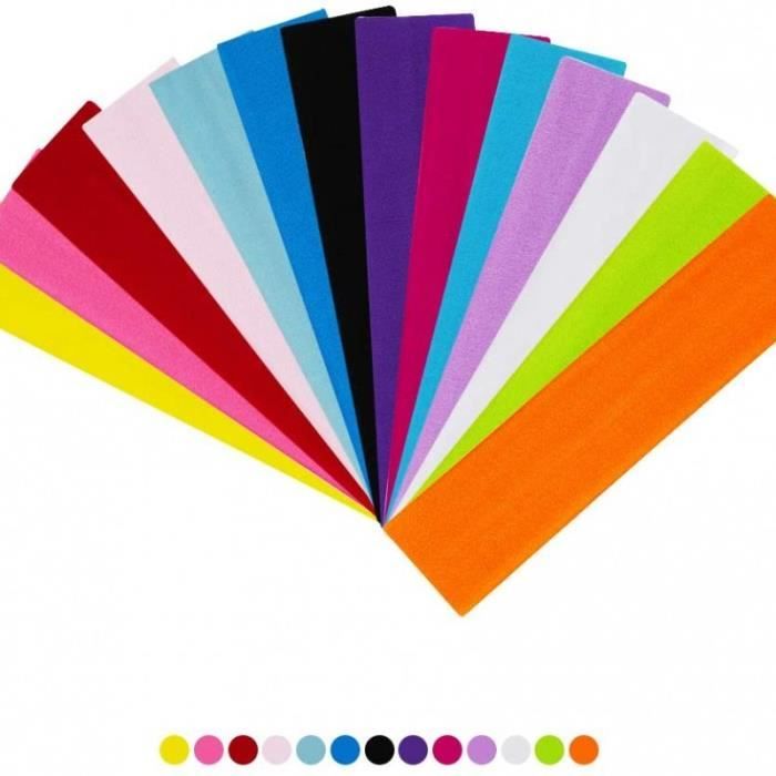 TP57100 Lot de 14 bandeaux de yoga colorés tendance élastiques pour