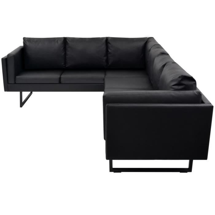 Tidyard Canape D Angle Mobilier De Salon Ensemble De Canape Canape Pour Salon Bureau En Cuir Artificiel Noir Achat Vente Canape Sofa Divan Soldes Sur Cdiscount Des Le 20 Janvier Cdiscount