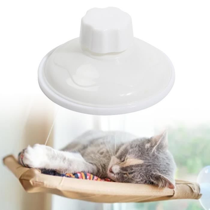 Meilleurs prix pour HURRISE Hamac Chat Ventouse 8.5cm Blanc Plastique pour Fenêtre Porte - Support Ventouse, Base avec Vissage