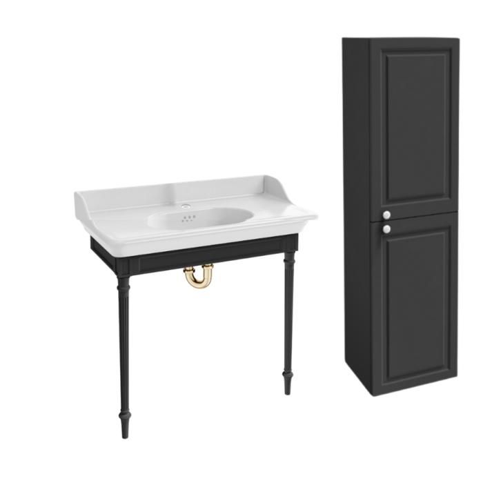 Console JACOB DELAFON Cléo 1889 - Meuble de salle de bain - Laque - Style vintage - Plan vasque suspendu