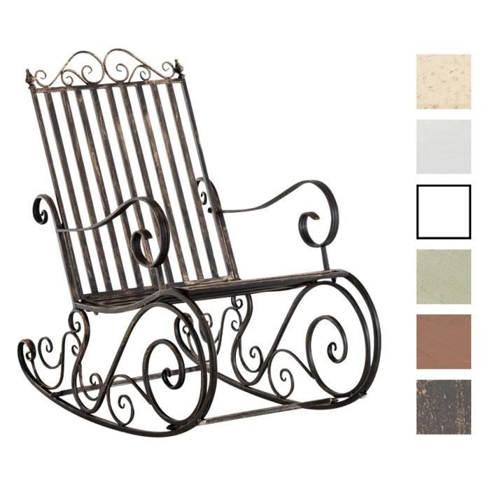 CLP Fauteuil à bascule Smilla en fer forgé et design antique Bronze
