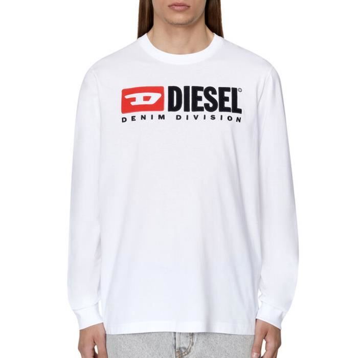 T-shirt Manches Longues Blanc Homme Diesel Division