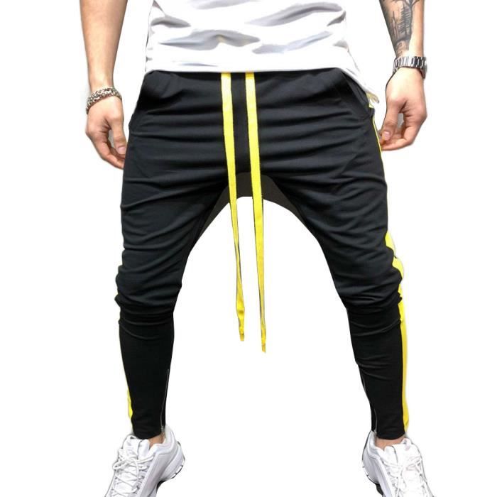 Pantalon Jogging Homme Large - Coupe Baggy - Taille élastique Avec Cordon - Coton Léger - Pour Sport Et Détente