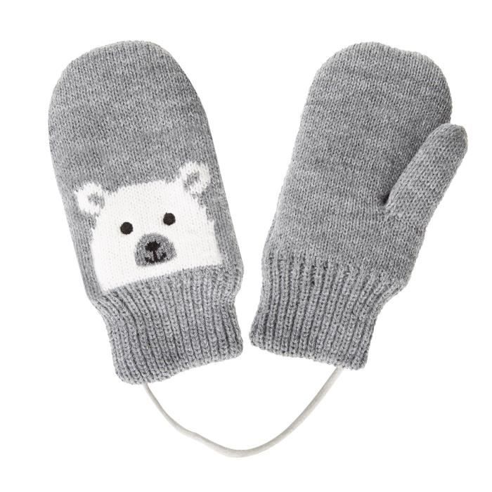 Gants Neige Garcon Moufles D'hiver Pour Bébé 0 à 3 Ans Enfant Garçon Fille Moufles Gant Avec Ficelle Garcon
