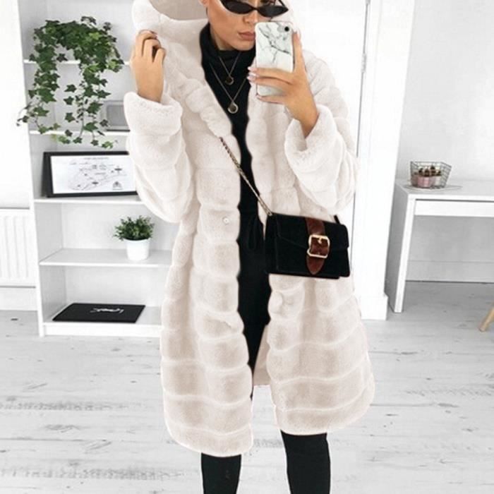 OS Gilet a manches longues en fausse fourrure pour femmes Beige Beige Cdiscount Pret a Porter