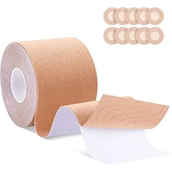 Ruban Adhésif De Soutien-gorge Invisible - 5m X 5cm, Avec Autocollants - Soutien Poitrine A à E, Résistant à L'eau