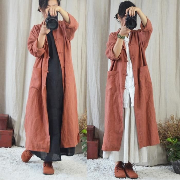 Manteau lin femme clearance