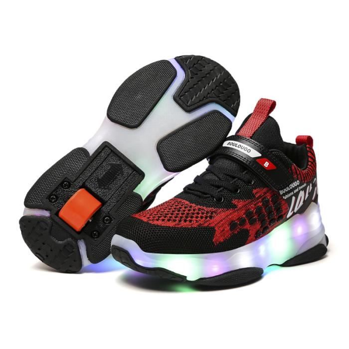 Chaussures à Roulettes USB Rechargeables LED Clignotantes Enfants - Baskets Lumineuses Avec Roues